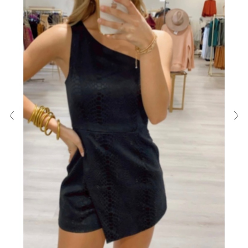DO+BE Black Asymmetrical Romper Small